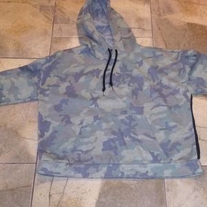 Rebel Sugar camouflage sweatshirt. Cropped.